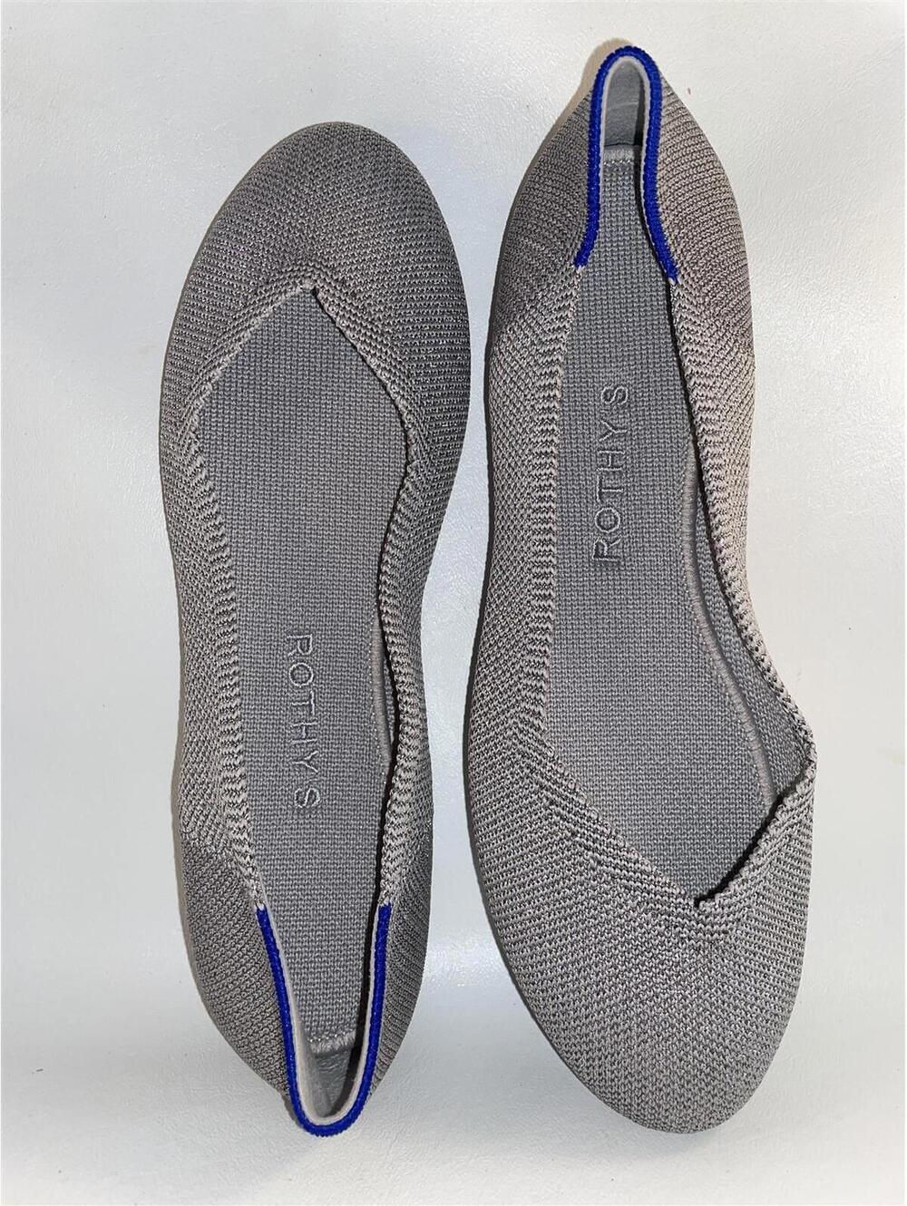 Rothy's The FLAT Metallic Silver Round Toe Shoes 6.5 New